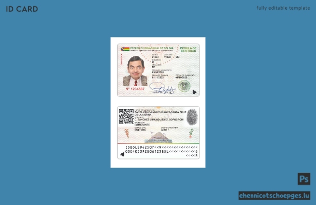 Bolivianischer Personalausweis 2023-heute – Beispielvorschau